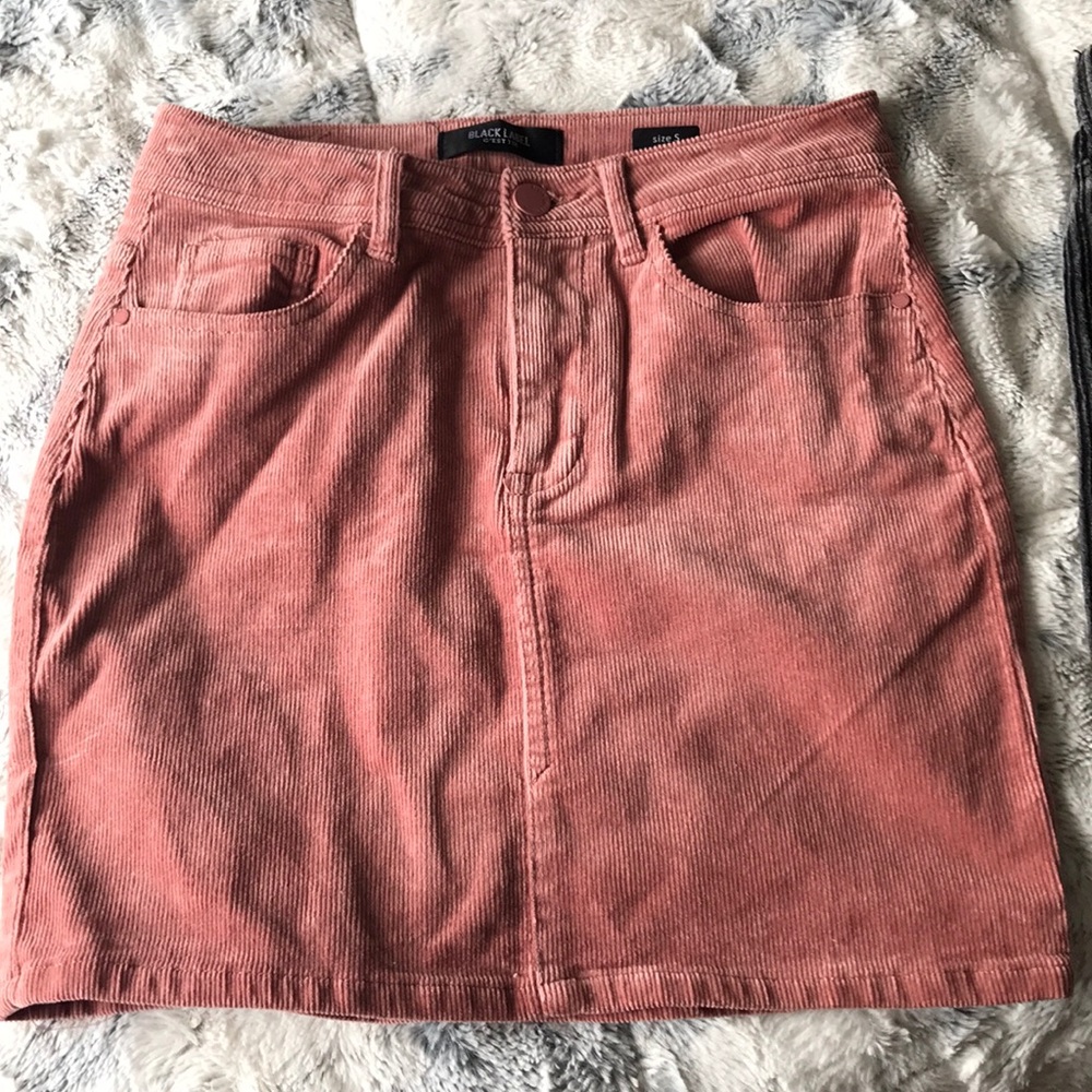 Blush pink corduroy skirt